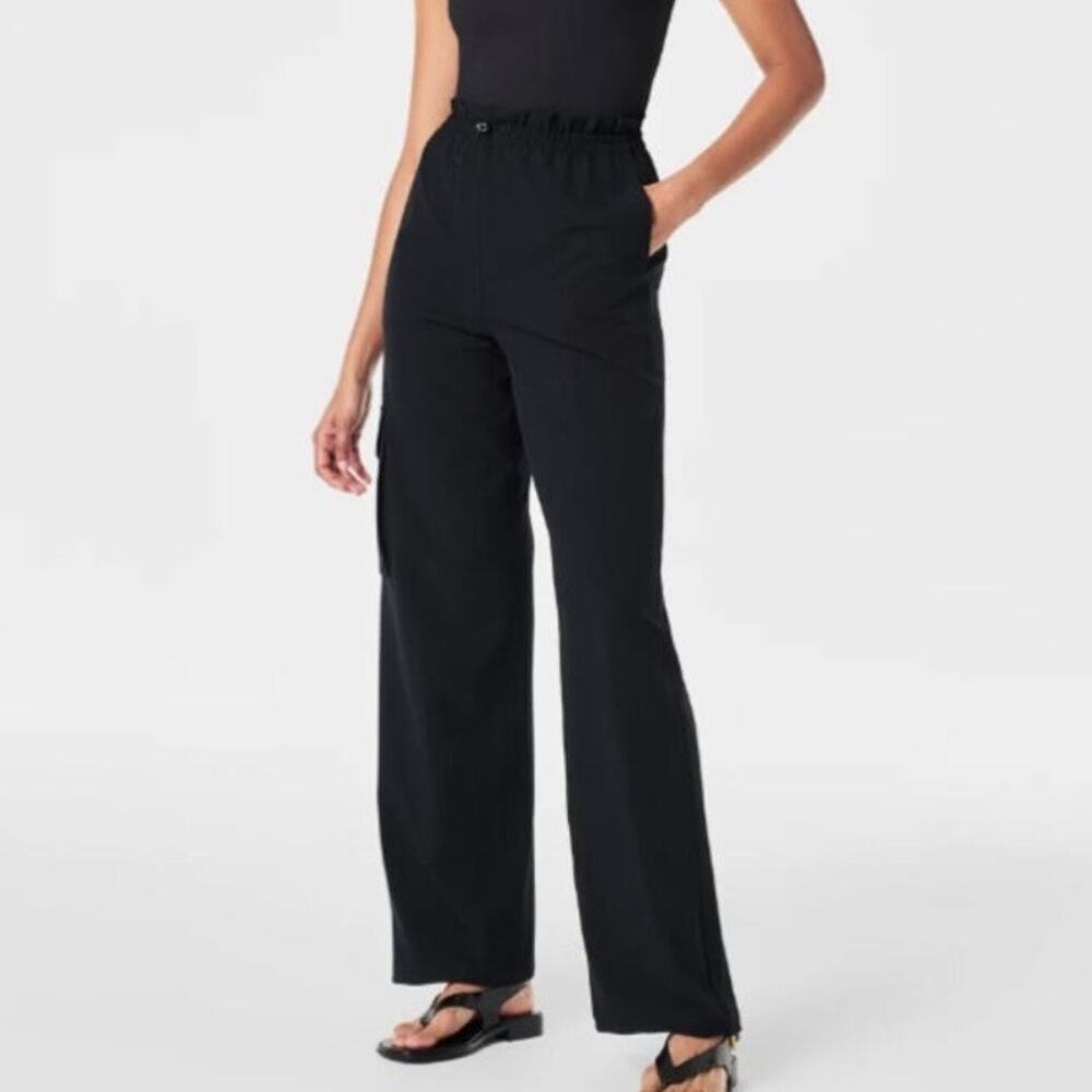 SPANX On The Move Wide Leg Cargo Pants Black 1X